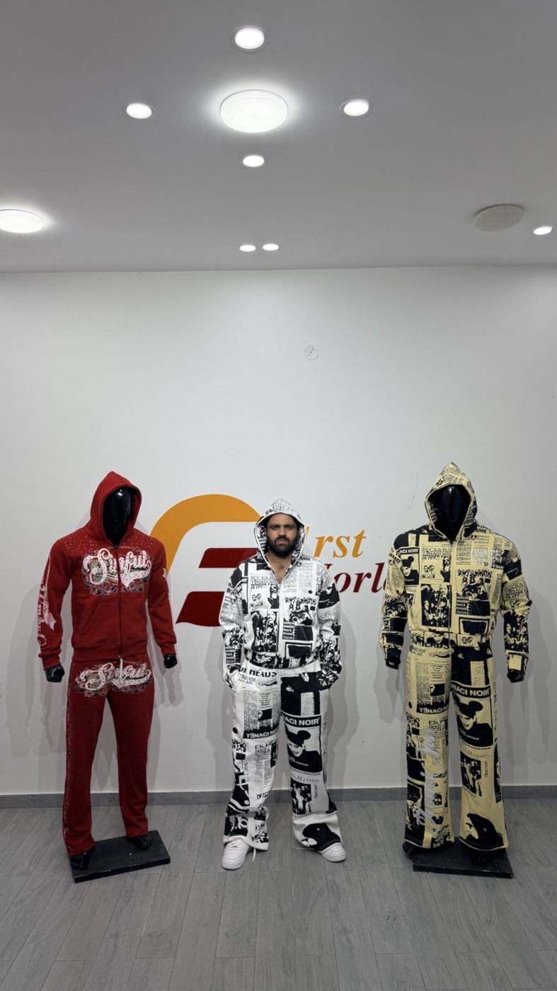 Newsprint Print Sweatsuits